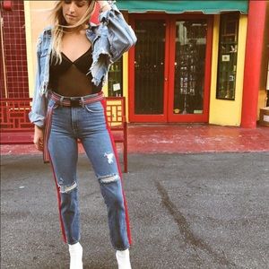 LF Carmar Denim red stripped jeans